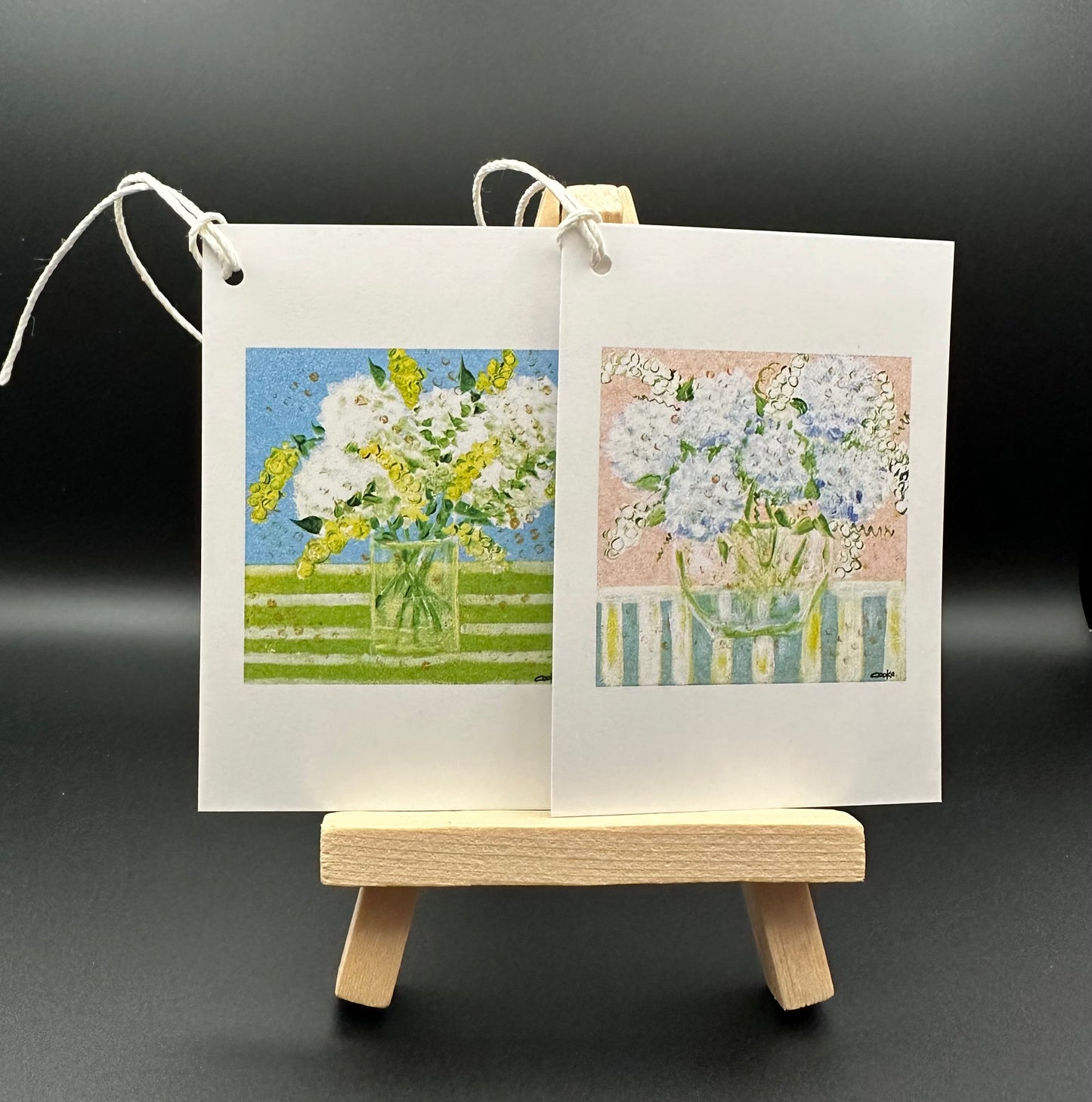 Blue and white hydrangeas gift tags