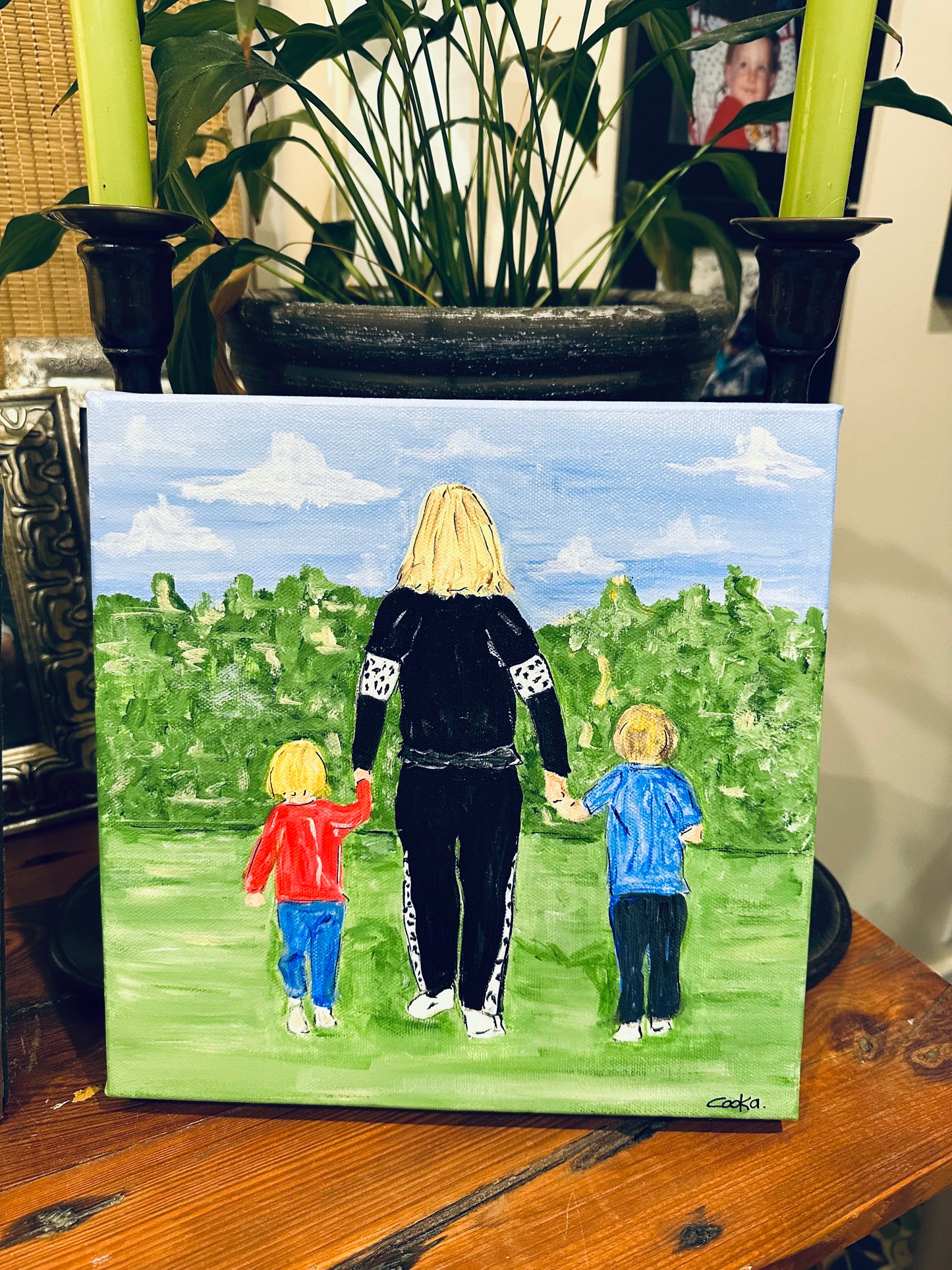 Back or profile portrait 10"x10"