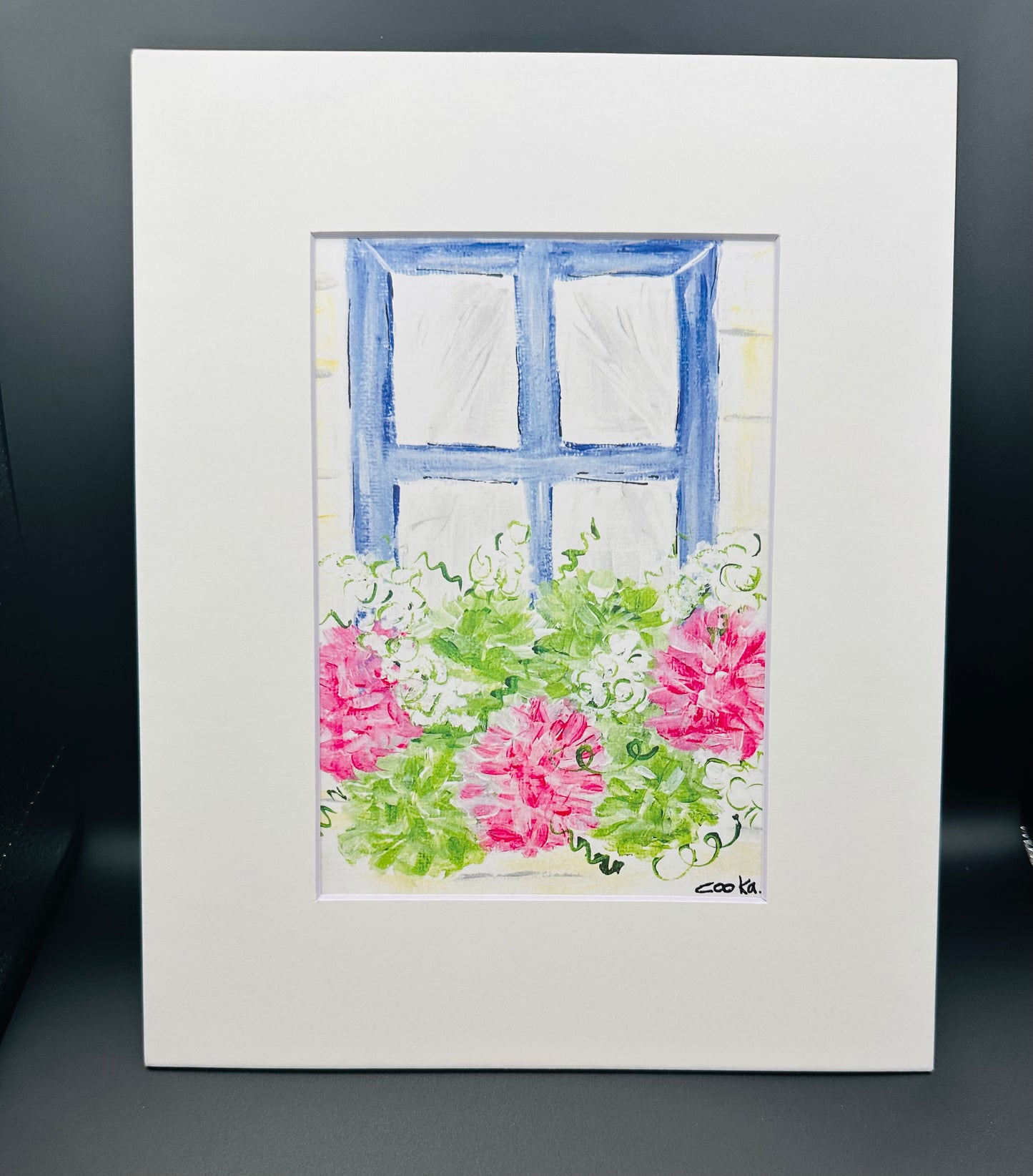 Blue windowsill Print