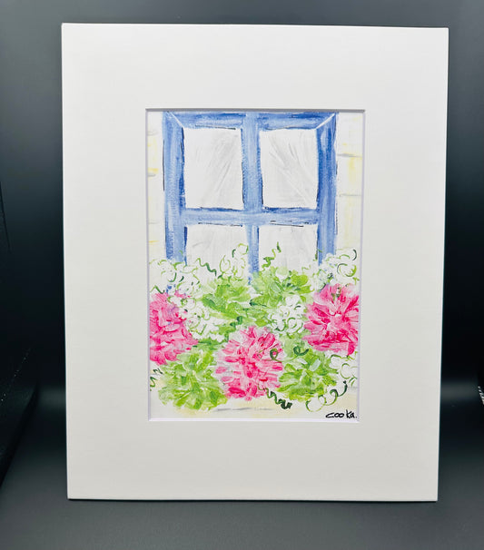 Blue windowsill Print