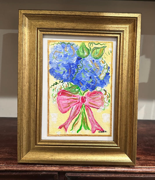 Blue hydrangea Original Framed Mini