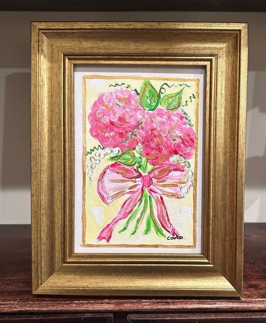 Pink hydrangea Original Framed Mini