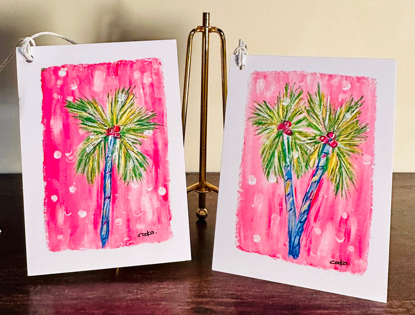 Palm Trees Pink Gift Tags