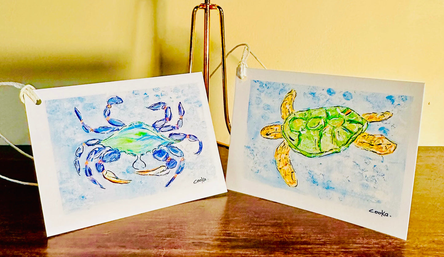 Crab and Turtle Gift Tags