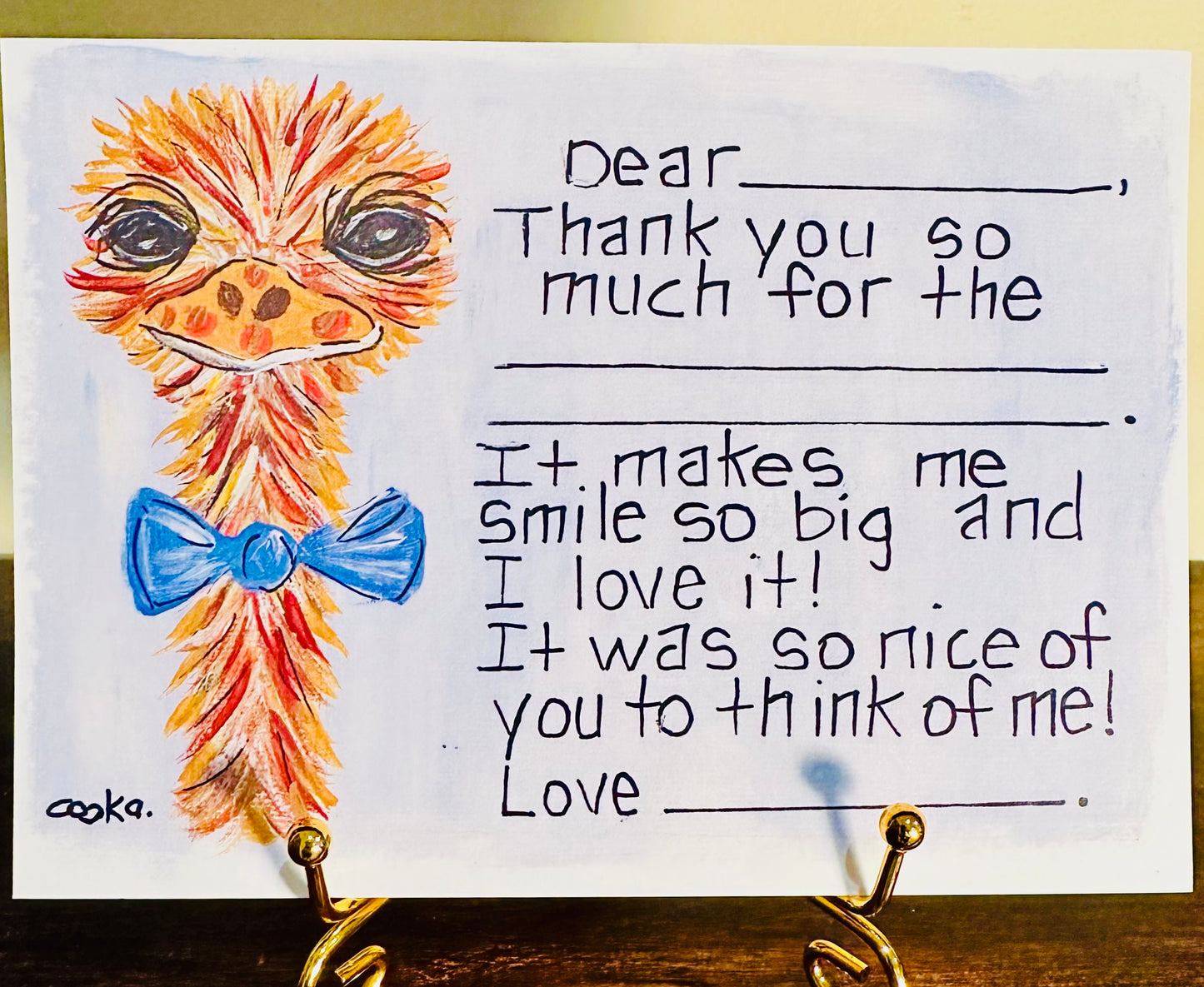 Boy Ostrich Thank You Cards