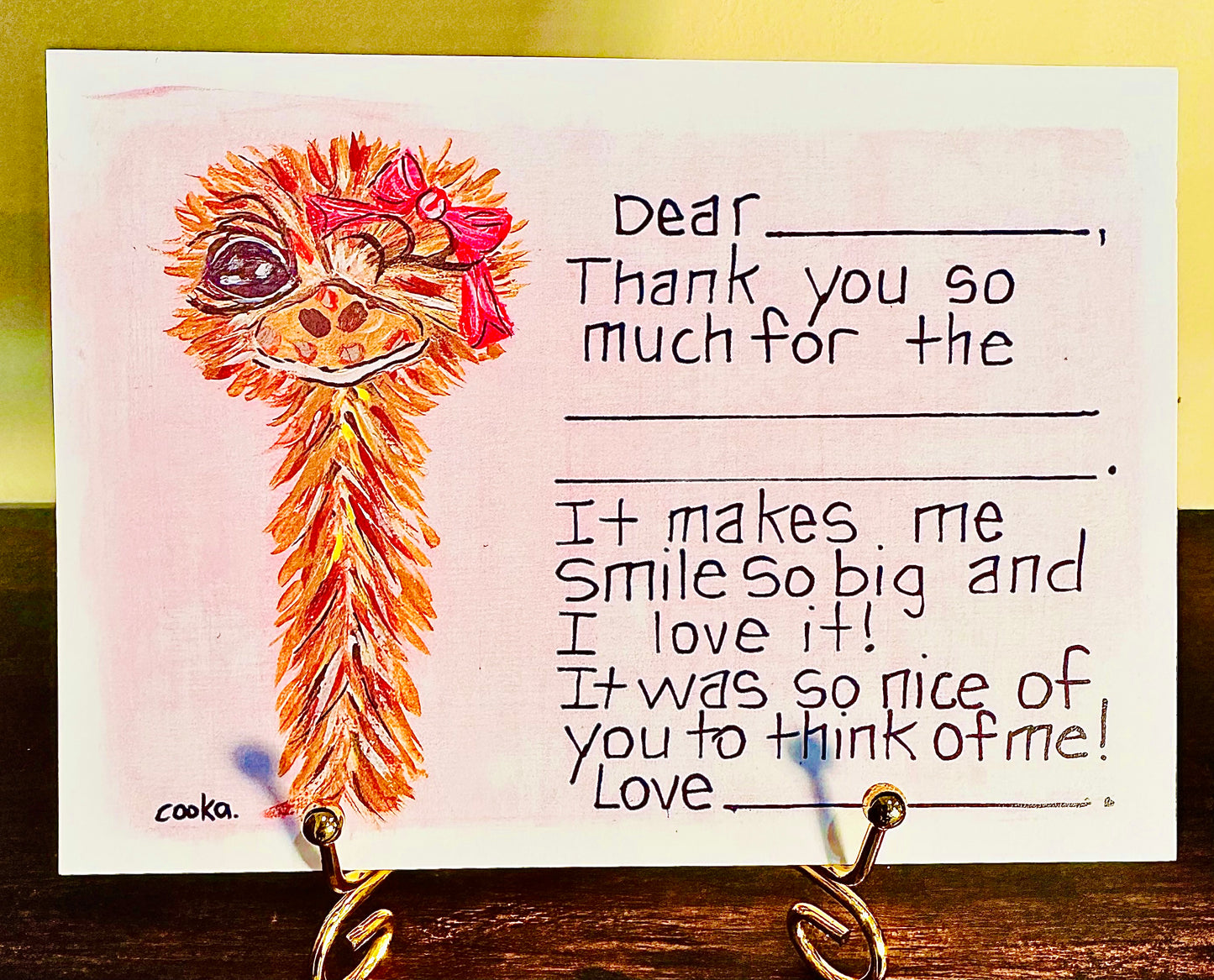 Girl Ostrich Thank You Cards