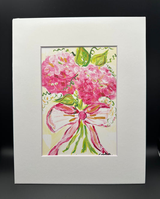 Pink Hydrangea Bouquet print