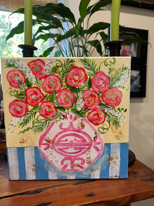 Red roses in bowl original