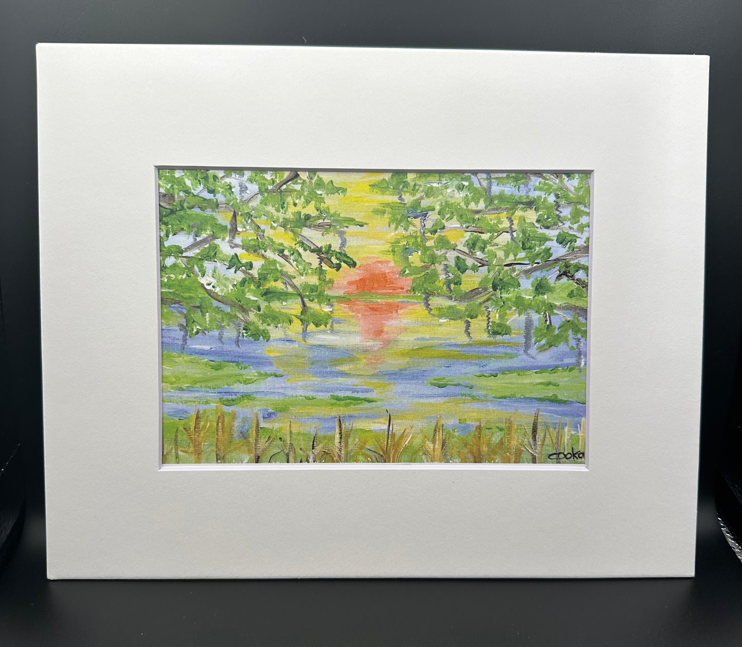 Sunset through trees print