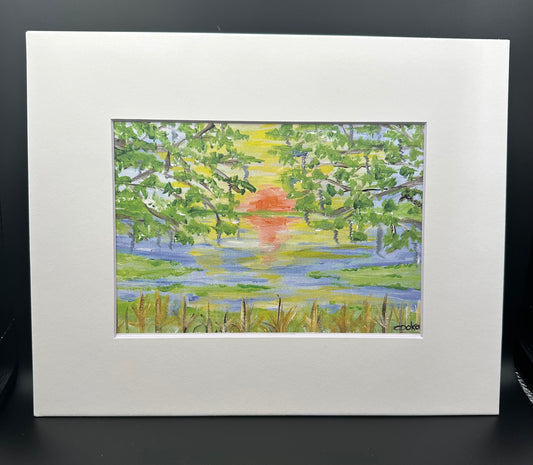 Sunset through trees print