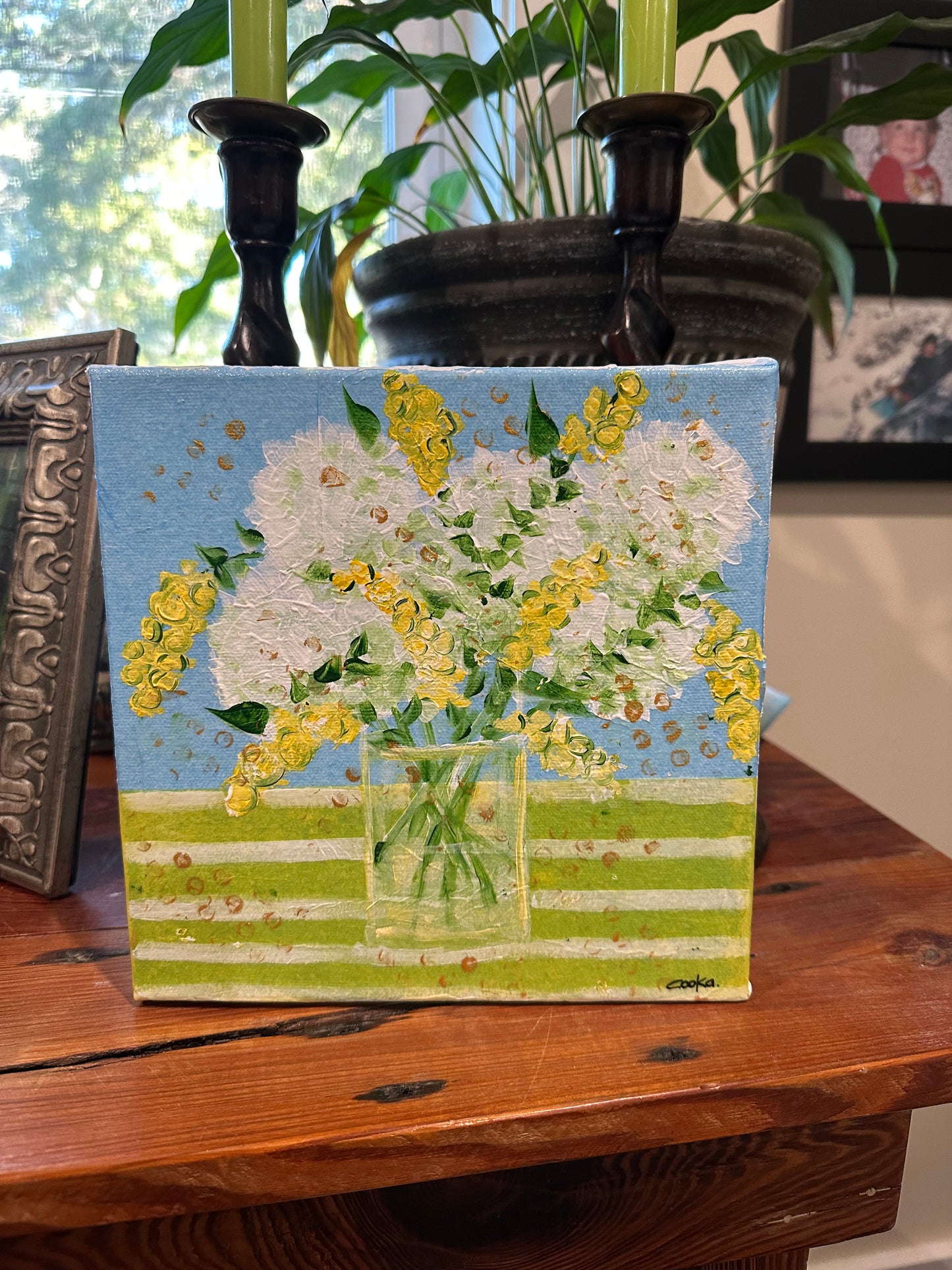 White hydrangeas in vase original