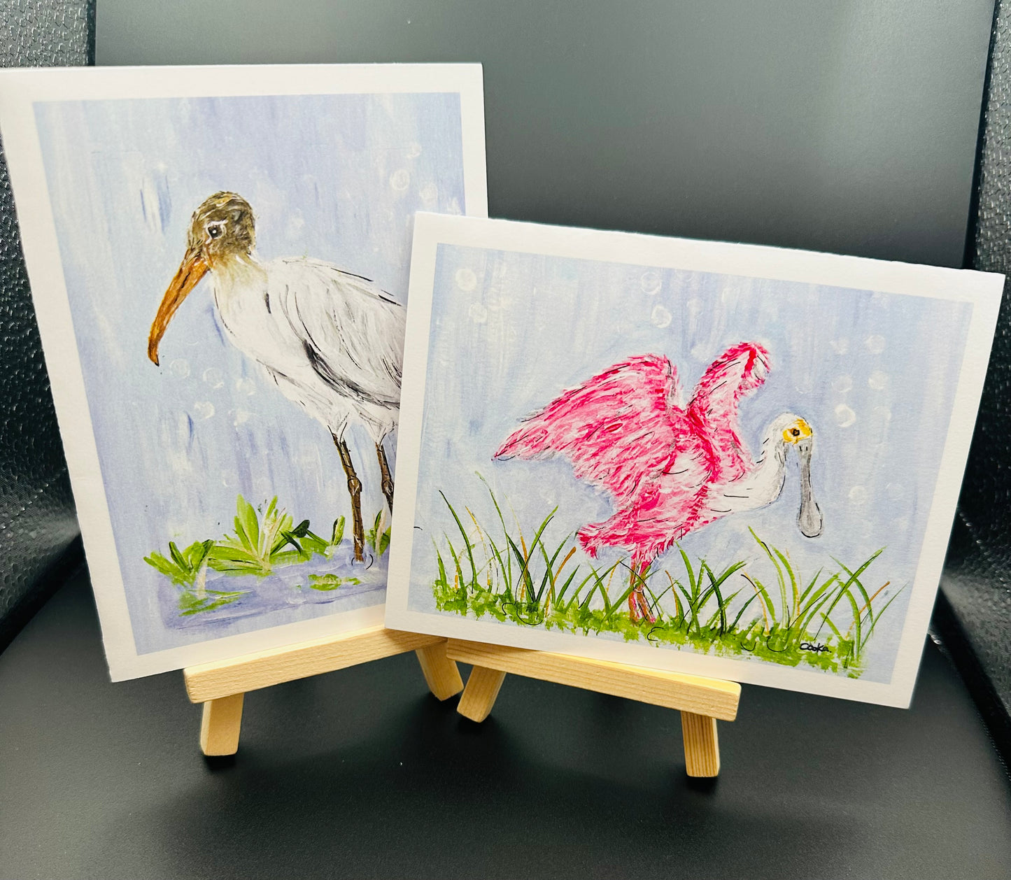 Woodstork and Roseta Spoonbill Notecards
